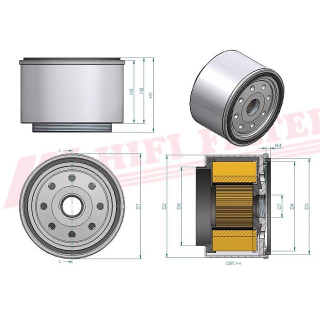 Filtre A Gasoil Separateur D'eau SN 901210 Hifi Filter référence fournisseur HIFSN901210